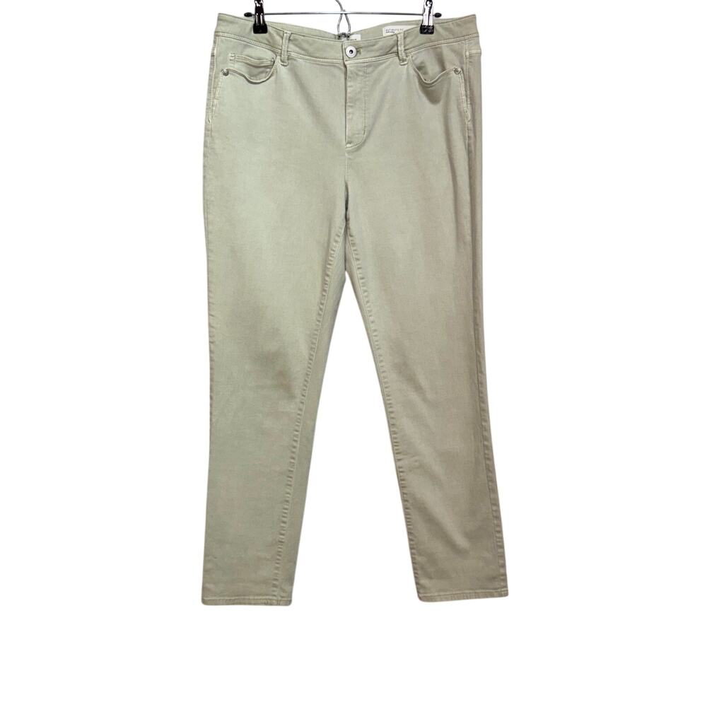 J. Jill jeans Authentic Fit slim ankle light green 5 pocket stretch denim 14 T